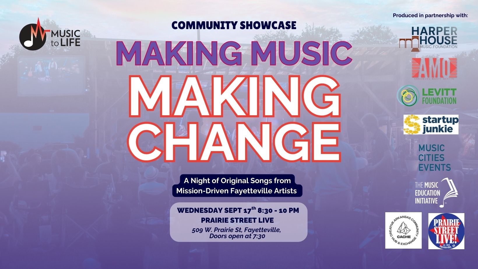 Making Music Making Change Community Showcase in Fayetteville, AK